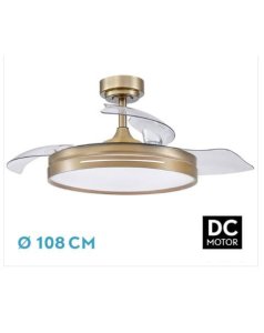ventilador dc con luz micenas 186091414 cuero 3 aspas de fabrilamp