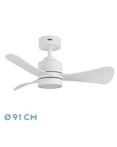 ventilador dc con luz zepeln 207791301 blanco 3 aspas de fabrilamp