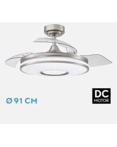 ventilador dc con luz dani niquel 48w 3 aspas desp.91d 4800lm 165399020-4 de fabrilamp