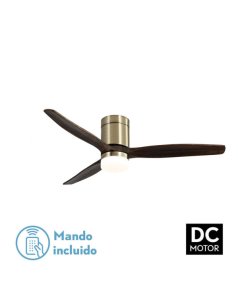ventilador dc con luz aguiln 1 128291364 cuero / roble 3 aspas de fabrilamp