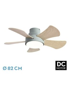 ventilador dc con luz gregario 180891506 verde/haya 5 aspas de fabrilamp