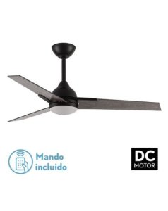 ventilador dc con luz argestes 182591309 negro/gris 3 aspas de fabrilamp