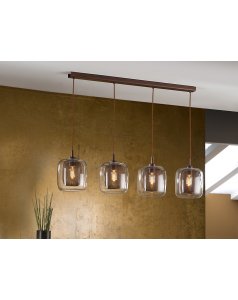 colgante 4 luces de techo fox 653422 de schuller