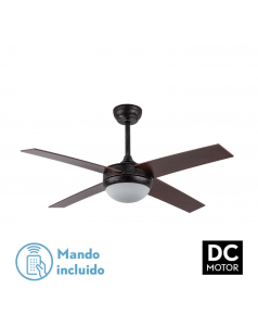 ventilador dc con luz ciro 159092402 marrn rstico 4 aspas de fabrilamp