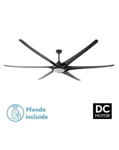 ventilador dc con luz moncayo 181691609 negro 6 aspas de fabrilamp