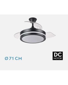 ventilador dc con luz esparta peque 440w 3 aspas desp. negro 72d 5182lm 184793009 de fabrilamp