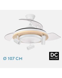 ventilador dc con luz gladiator blanco/haya 37+15w 3 aspas desp. 107d 3980lm 242591368 de fabrilamp