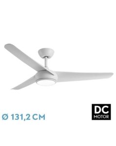 ventilador dc con luz patras 185491301 blanco 3 aspas de fabrilamp