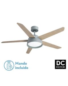 ventilador dc con luz lebeche 180791506 verde/haya 5 aspas de fabrilamp