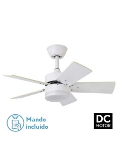 ventilador dc con luz mod. marta 175891501 blanco 5 aspas de fabrilamp