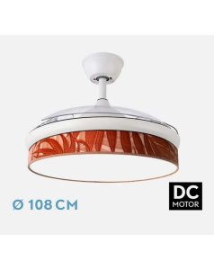 ventilador dc con luz moda 72w blanco/hoja caldera 3 aspas desp. 108d 7200ml 212490201 de fabrilamp
