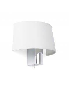 aplique de pared e27 hotel 29940 cromo pantalla blanca de faro