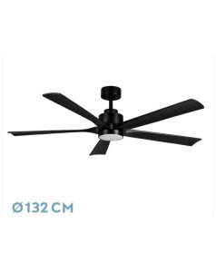 ventilador dc con luz cairo 208091509 negro 5 aspas de fabrilamp