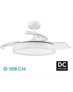 ventilador dc con luz micenas 186091401 blanco 3 aspas de fabrilamp