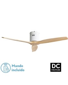 ventilador dc con luz aguiln 2 128290368 blanco/haya 3 aspas de fabrilamp