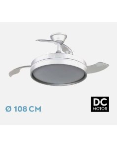 ventilador dc con luz mandarin plata 72w 3 aspas desp. 108d 7200lm 239591374 de fabrilamp