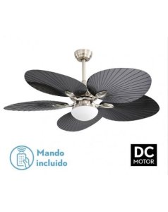 ventilador dc con luz chaw 173291534 nquel/negro 5 aspas de fabrilamp