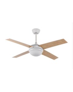 ventilador dc con luz ciro 159092401 blanco/haya 4 aspas de fabrilamp