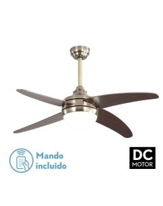ventilador dc con luz klod 173692436 cuero-cerezo de fabrilamp