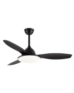 ventilador dc con luz yael 159391309 negro 3 aspas de fabrilamp