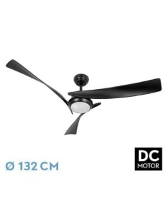 ventilador dc con luz tarento 209691309 negro 3 aspas de fabrilamp