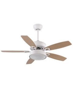 ventilador con luz 30w braw 181891568 blanco/haya 3 aspas de fabrilamp