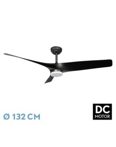 ventilador dc con luz niger 211591309 negro 3 aspas de fabrilamp
