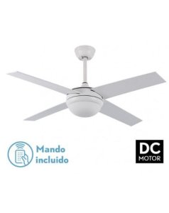 ventilador dc con luz ciro 159092401 blanco 4 aspas de fabrilamp