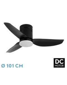 ventilador dc con luz borax 206691309 negro 3 aspas de fabrilamp