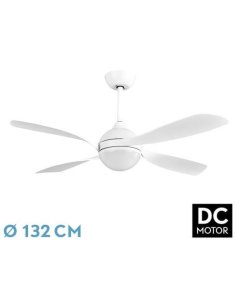 ventilador dc con luz livorno 208191401 blanco 4 aspas de fabrilamp