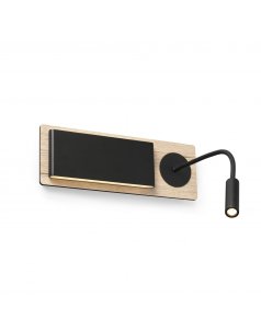 lmpara aplique led con lector mood negro/madera 20062 de faro
