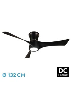 ventilador dc con luz tianas 212191309 negro 3 aspas de fabrilamp