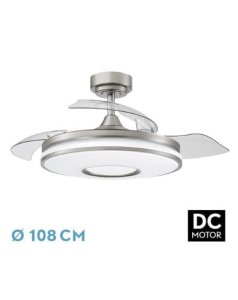 ventilador dc con luz dani 165391420 nquel 3 aspas de fabrilamp