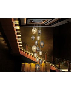 colgante de techo 13 leds ovila 752459 smoke-coñac de schuller  colgante de techo 13 leds ovila 752459 smoke-coñac de schuller